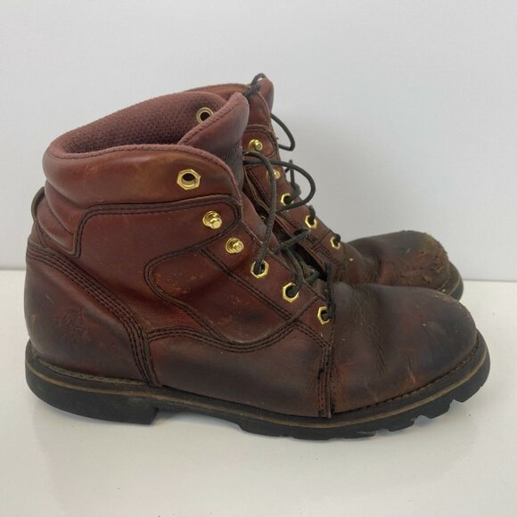 Chippewa 6 Inch Redwood Lace Up Work Boots Leather Mens Size 9.5 W